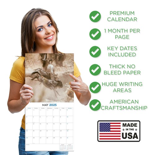 African Wildlife Calenar 2025 - Calendario de pared de vida silvestre - ¡Hecho en Estados Unidos! - Imagen 4 de 8