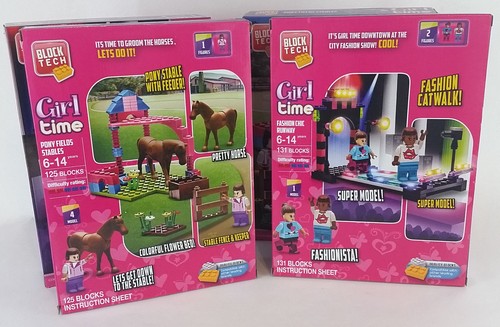 (Set bestehend aus 2) Block Tech Girl Time Pony Felder Ställe & Fashion Chic Laufsteg Spielzeug - Bild 2 von 10