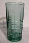 Vintage Lt Green Anchor Hocking Tartan Tall 6" Tall 3" Dia Heavy Drinking Glass