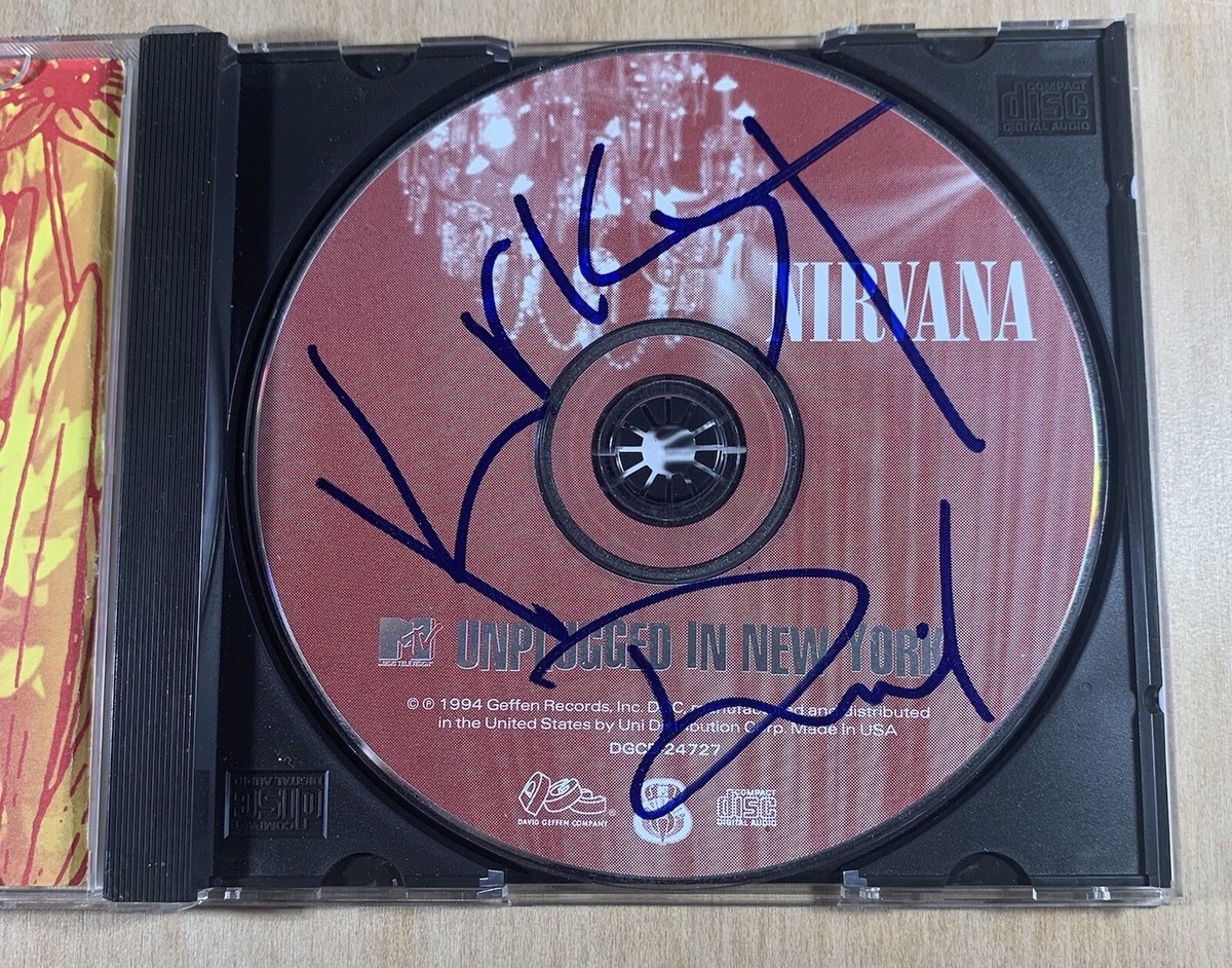 Nirvana signed Unplugged in New York CD X2 Dave Grohl Krist
