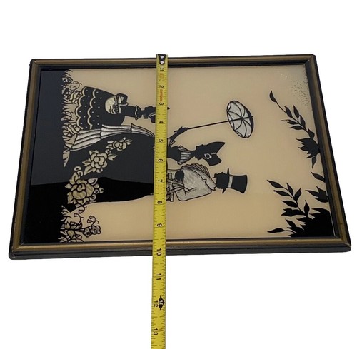 VTG 1930s Reliance Reverse Foil Painting B.E.-25 Colonial Holiday Wall Art 12x10 - Picture 9 of 9