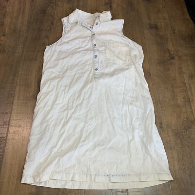lou and grey denim dress & Chest White Washed Sleeveless Collared Size Medium african evening dress