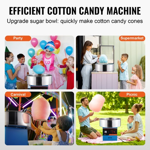 VEVOR Macchina Zucchero Filato Commerciale 1000 W per Feste in Famiglia Blu - Afbeelding 6 van 12