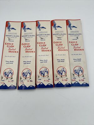 1938 Eagle Claw Wright & Mcgill Snelled Fishing Hooks 3/0 #32 NEW!