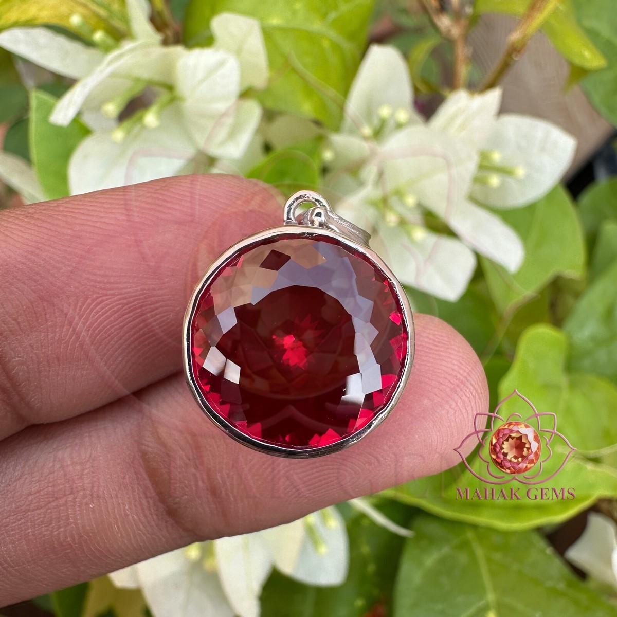Certified Ct Natural Red Ruby Loose Gemstone Pendant – 925 Silver  Setting