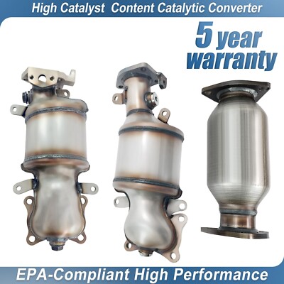 3pcs Front Rear Catalytic Converter For Honda Accord 2008-2017 3.5L EPA