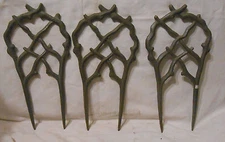 REPRODUCTION CAST IRON GARDEN ACCENT FENCING TWISTED TWIG STYLE 6 PCS 6.5 X 13.2