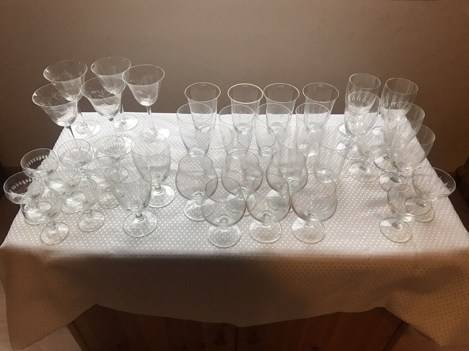 41 DDR Ostalgie Szklanki Szklane szkło kryształowe z ciętym convolut Cognac Liqueur Wine Popularna sprzedaż, oryginalna