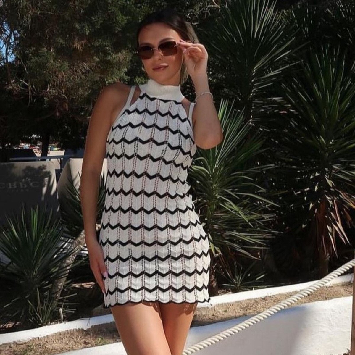 ZARA STRIPED KNIT MINI DRESS ZARA STRIPED KNIT MINI DRESS