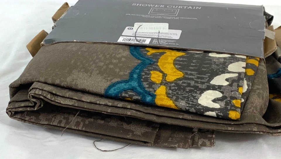 Umbral Cortina de Ducha 72"x72" Poliéster Algodón Estándar Top Paisley Abedul Foto 4 de 4