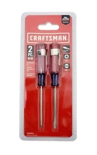 Craftsman 2 Piece Screwdriver Set 2.5" 60mm Steal Blades Phillips & Flathead New