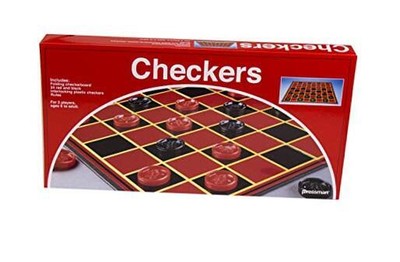 Pressman Checkers -- Classic Game With Folding Board and Interlocking 