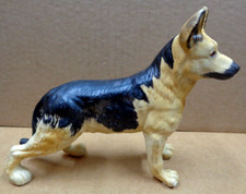 Vtg Ceramic GERMAN SHEPHERD Dog Figurine  6" H x 8" L x 2.5" W