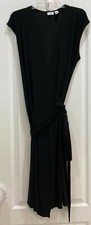 Cato Women Wrap Dress Size 14/16W Little Black Dress Waist Tie V Neck Sexy 160 