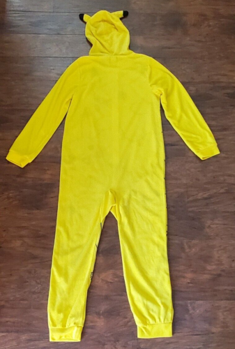 Boys Large Pikachu Pokemon One Piece Hooded Pajamas Halloween Costume - Picture 8 of 8