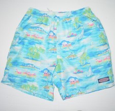 VINEYARD VINES 7" Nautical Fish Print Swim Shorts Trunks Sz S
