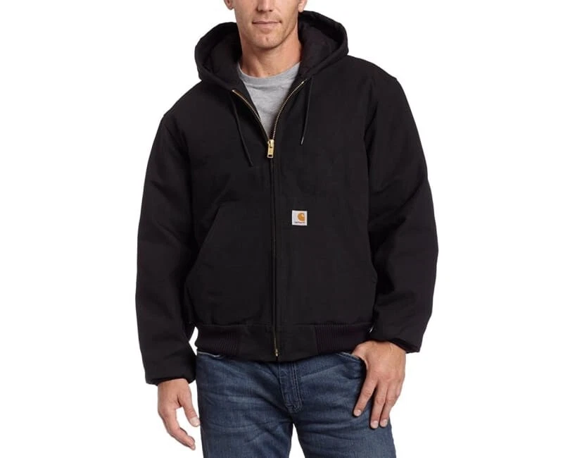 NWT Carhartt XL Quilted Flannel Lined Duck Active Jacket J140-BLK Black Mens M2