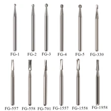 10PCS Dental Straight Fissure Carbide Burs