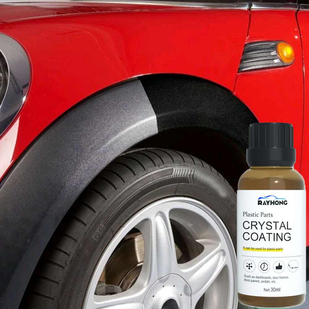 Car Parts Restorer Kit with Plastics Coating, Cleaner, and Sponge for Auto Accessories