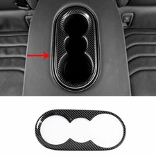 For VW Arteon CC 19-23 Carbon Fiber Rear Armrest Water Cup Holder Panel Trim