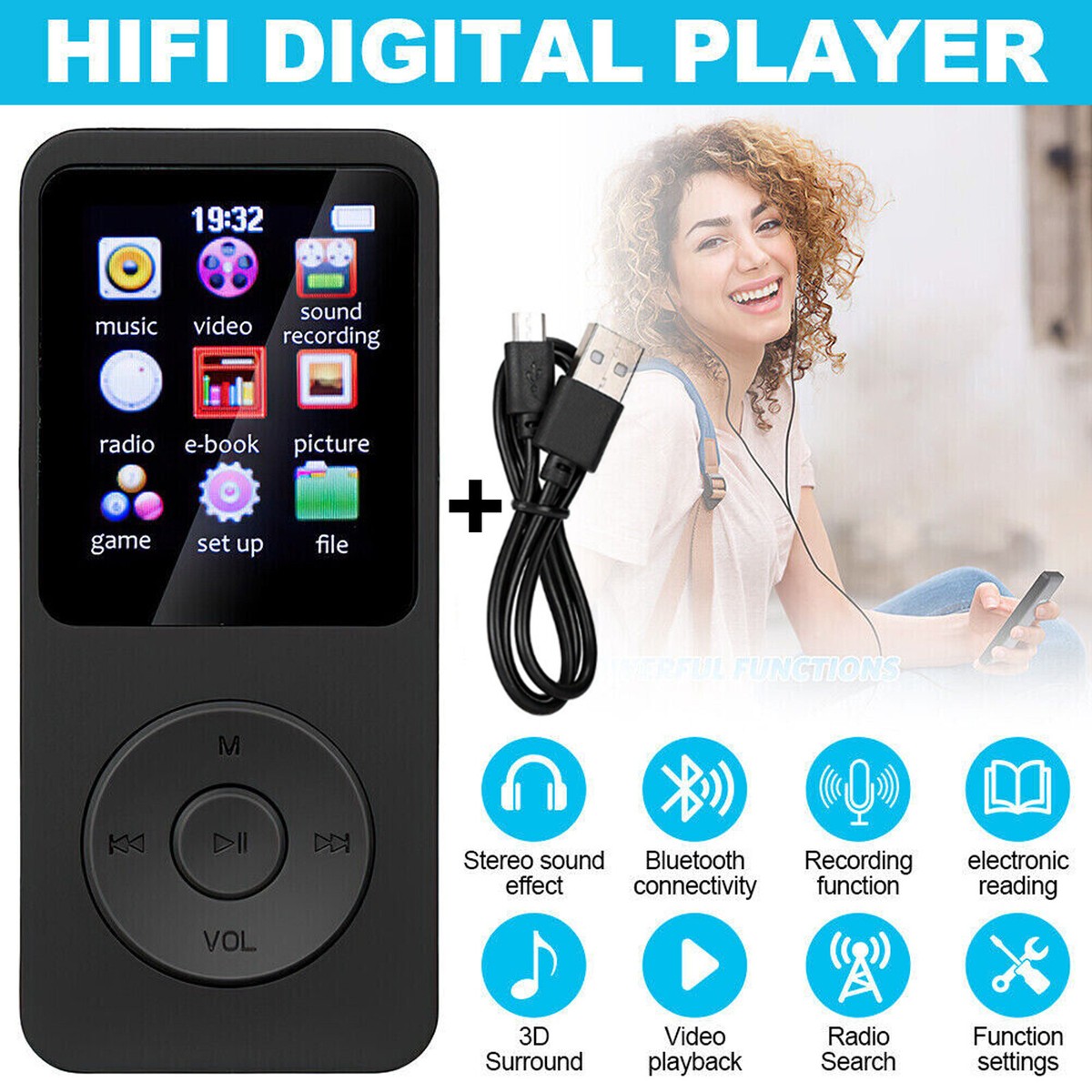 Lettore Mp3 Bluetooth 128gb Lettore MP3/MP4 Bluetooth Con 128GB Di Memoria - Senza Perdita, Radio FM, Registratore, Schermo 1.8'', Batteria 6 Ore Registratore Fm Mp3 - Foto 12