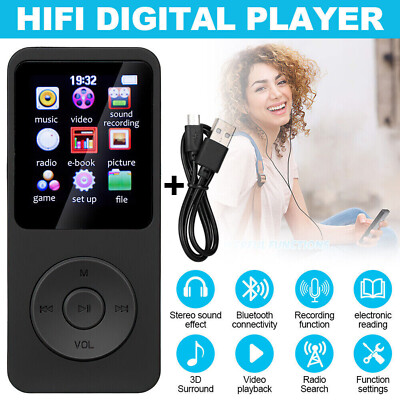 Support 128GB Bluetooth MP4/MP3 Lossless Sport Music Player FM Radio Recorder