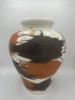 Royal Haeger White Earth Wrap 12" Textured Vase -  Original Stickers