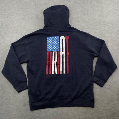Ariat Hoodie Sweatshirt Men 3XL Blue USA Flag Western Americana Graphic  Cowboy