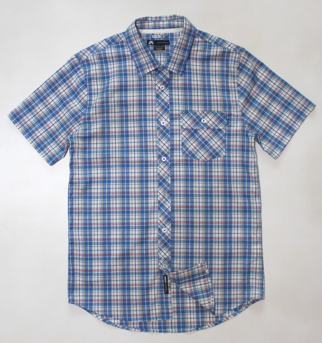 mens nike dress shirts Nike Club Short Sleeve Button-Up Oversize Shirt in Ghost/White at Nordstrom, Size Medium