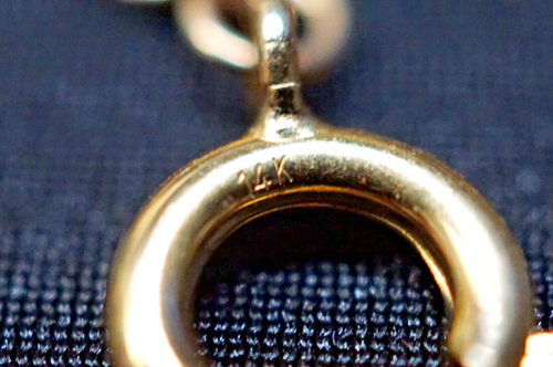Antique 14k yellow & white golg watch fob, 6.4g. 13" long - Picture 11 of 17