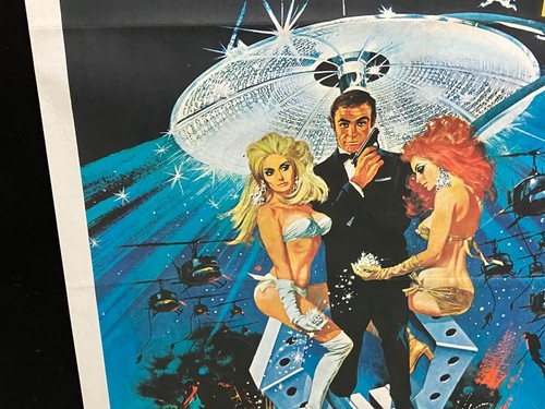 original 1971 DIAMONDS ARE FOREVER James Bond 007 Movie Poster 25 1/2 x 40 India - Picture 4 of 10