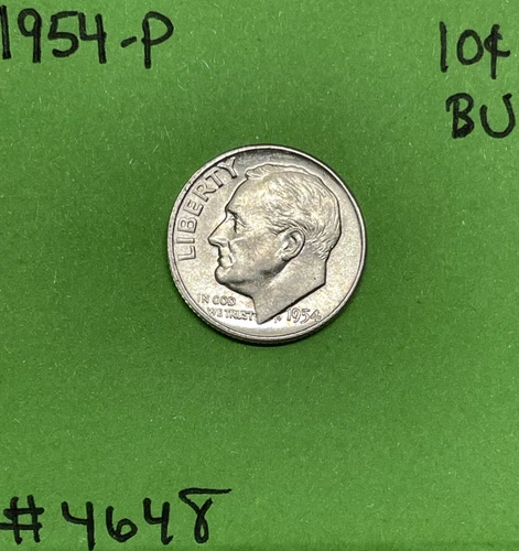 1954 P Roosevelt Dime 10c BU Uncirculated Mint State 90% Silver