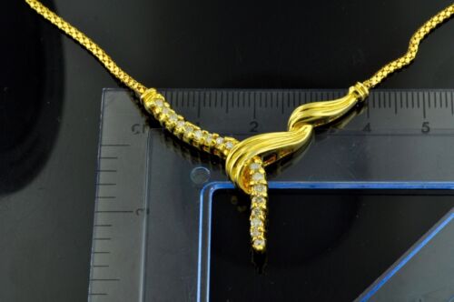 Collana Diamante Naturale Oro Giallo 18k Lariat 0,45 ct Predi proprietà Closed - Foto 6 di 9