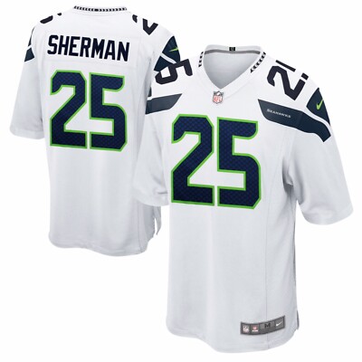 NWT Kids RICHARD SHERMAN Seattle Seahawks White YOUTH Nike Jersey XL  (18-20) Australia