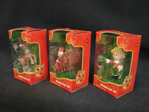 Rudolph the Red Nosed Reindeer Holiday Clip on Figure Rudolph Santa Hermey Lot - Picture 2 of 8