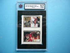 1987/88 O-PEE-CHEE NHL STICKER 41 MIKE VERNON 182 RON HEXTALL ROOKIE KSA 8.5 OPC