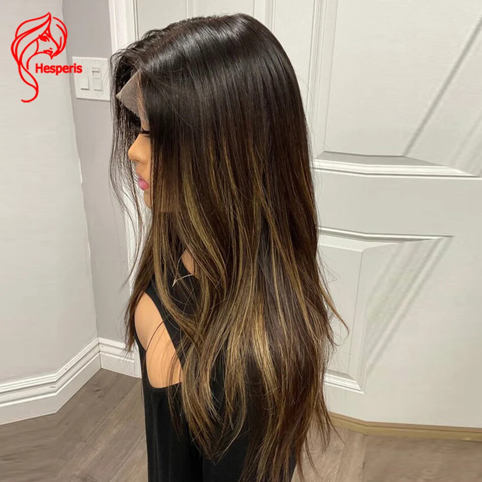 Balayage Hair Color Brown Wig With Caramel Highlights Ombre