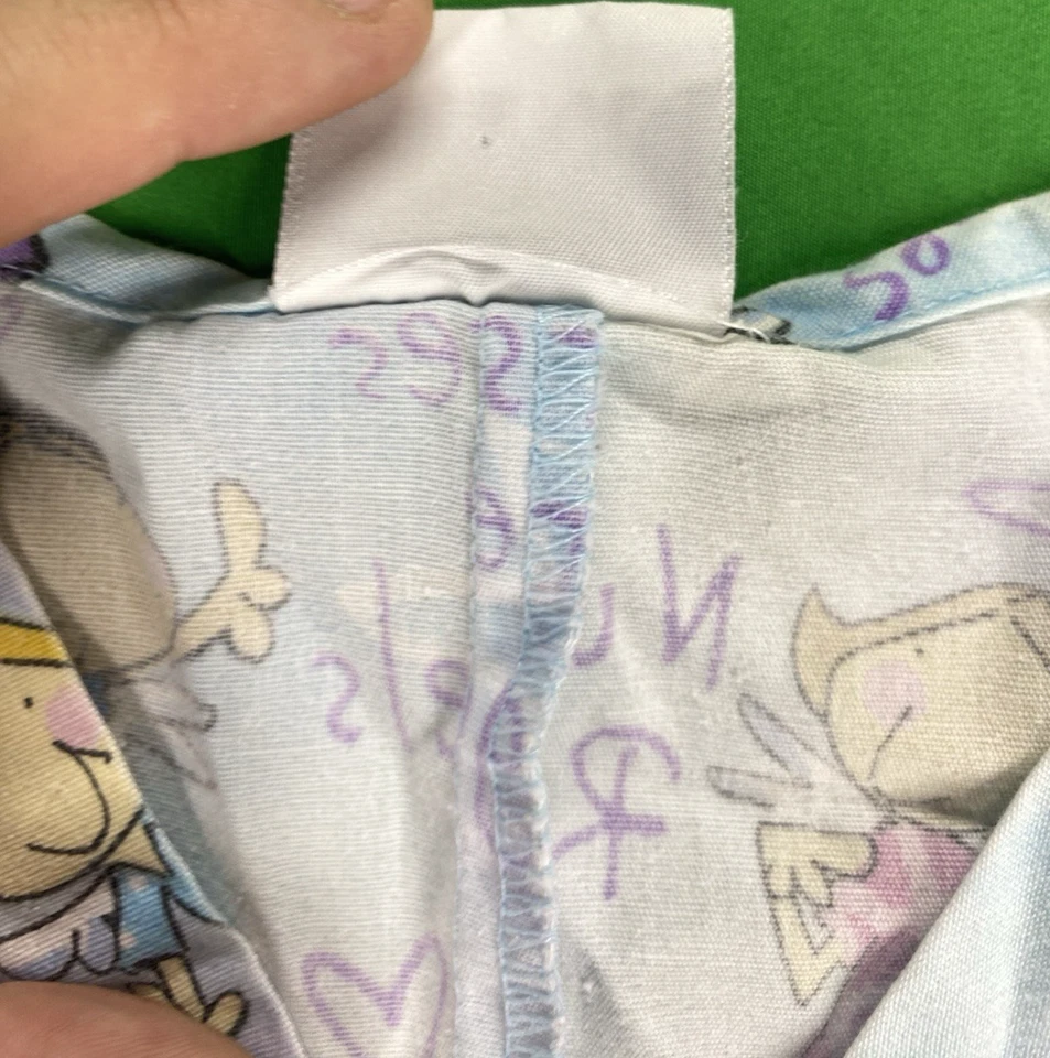 XXL Angel Nurses Pattern Scrub Shirt - Image 3 of 4