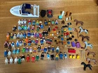 Large Lot Of Vintage Playmobil Figures, Police, Animals, Baby Carriage, Chairs