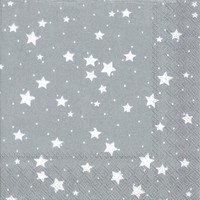 20 Servietten Stella Di Natale Silver Sternenschauer Sternenfall Silber 33X33Cm