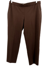 Talbots Pull On Straight Leg Pants Womens Size 18W Brown Knit Pockets Career New