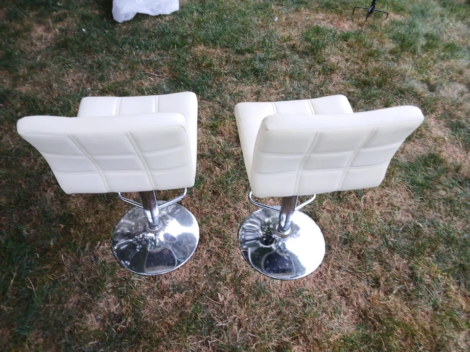 Bar Stools Modern PU Leather Adjustable Swivel Bar Stool with Back, 1 Chair - Image 4 of 4