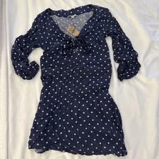 NWT - American Eagle Blue White Polka Dot Dress Peephole Front Women's S