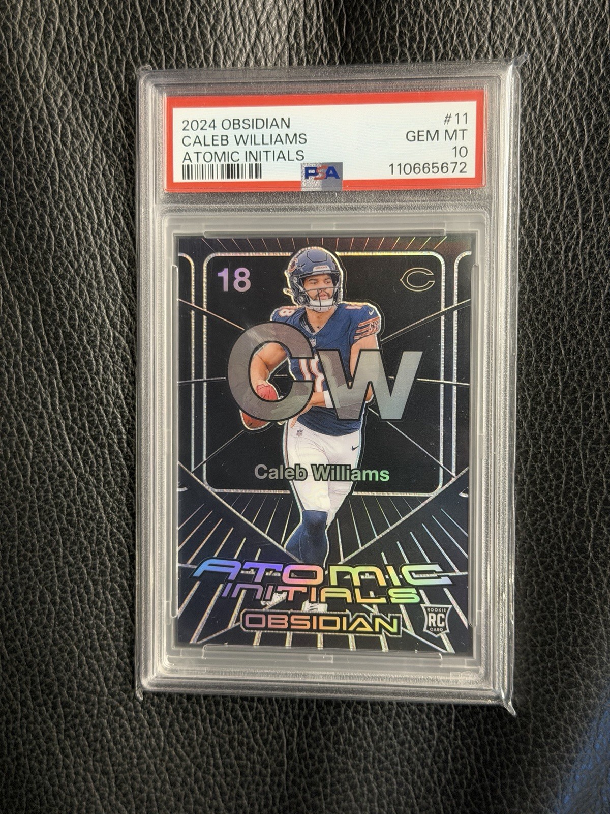 2024 Obsidian Caleb Williams Rookie Atomic Initials #11 PSA 10 Gem Mint Bears RC