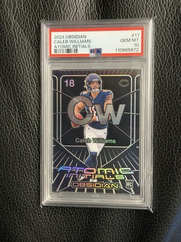 2024 Obsidian Caleb Williams Rookie Atomic Initials #11 PSA 10 Gem Mint Bears RC