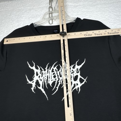 Romwe Men's Sweatshirt Black Punk Goth Graphic Print Lettering Large Skater - Picture 10 of 14