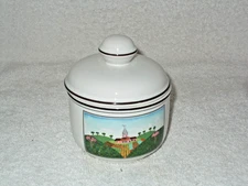 VILLEROY & BOCH COVERED SUGAR BOWL NAIF FARM SCENE