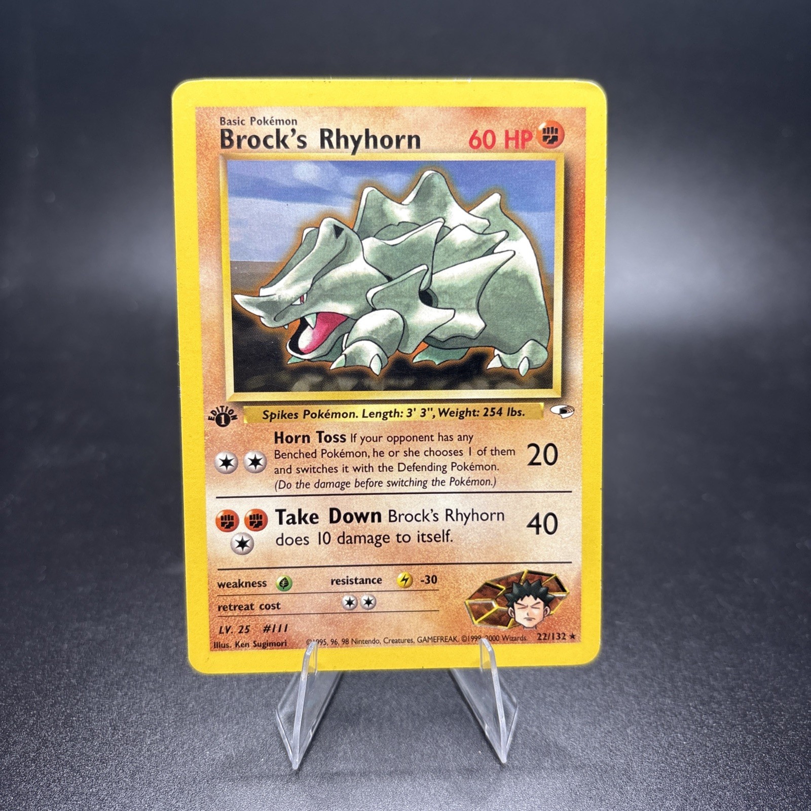 brock's rhyhorn pokemon card value Brock's Rhydon (2/132) - Gym Heroes 1st Edition Holofoil