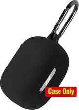 Protective Silicone Cover with Carabiner for JBL Tune Buds - Black Case