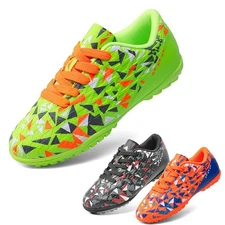 Boys Girls Breathable  Indoor Soccer Shoes Lace Up Cleats for Little/Big Kid